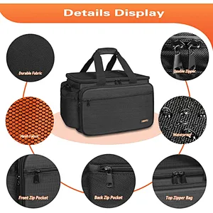 HOMFU DJ bag for equipment DJ cable file bag gig gear bag with Removable Divider DJ Cable organizer Case Travel gear bag for musicians cables accessions equipment